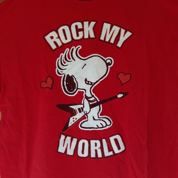 Peanuts Snoopy T Shirt Rock My World - Picture 2 of 4
